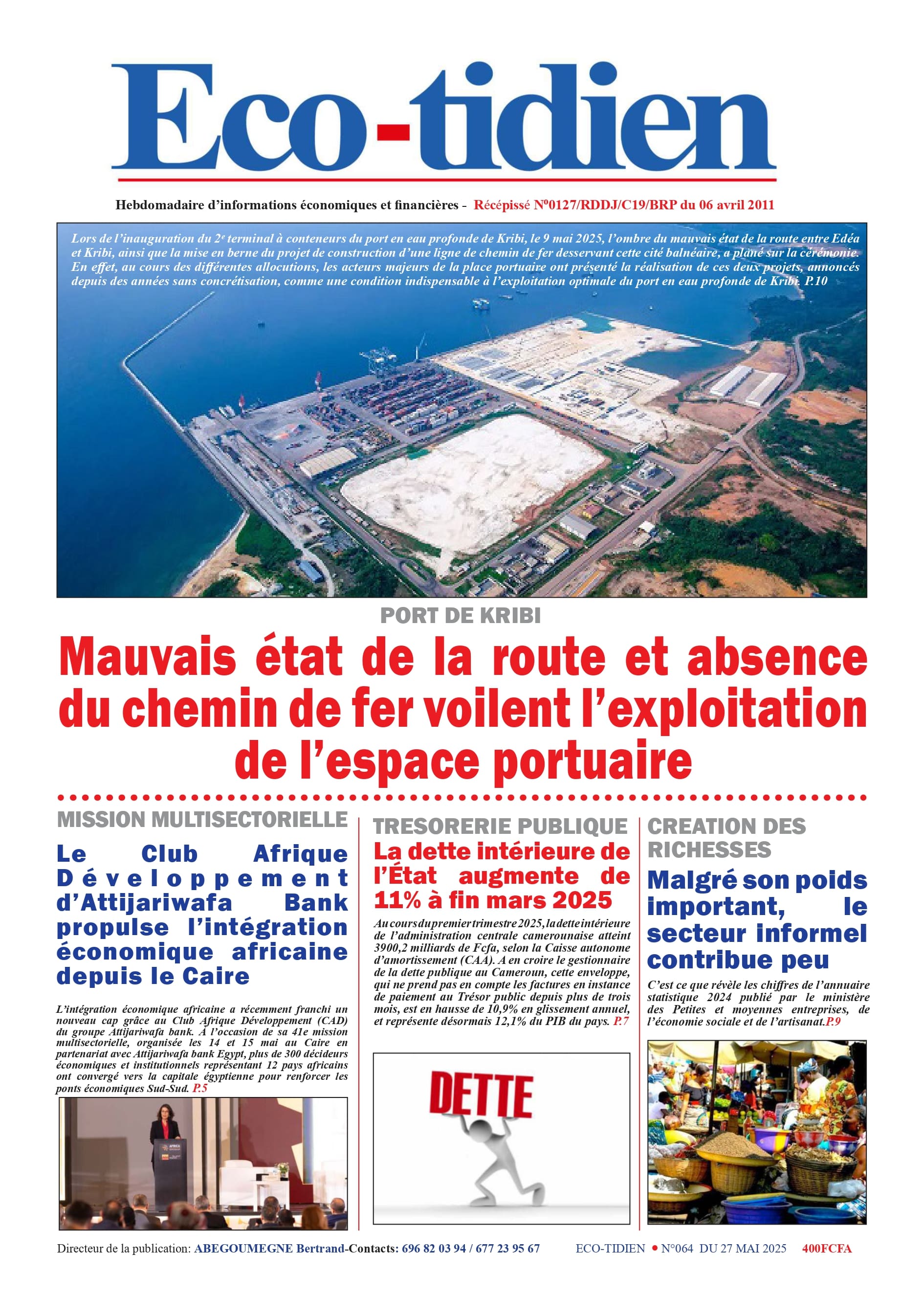 Une du journal ECO-TIDIEN N°064