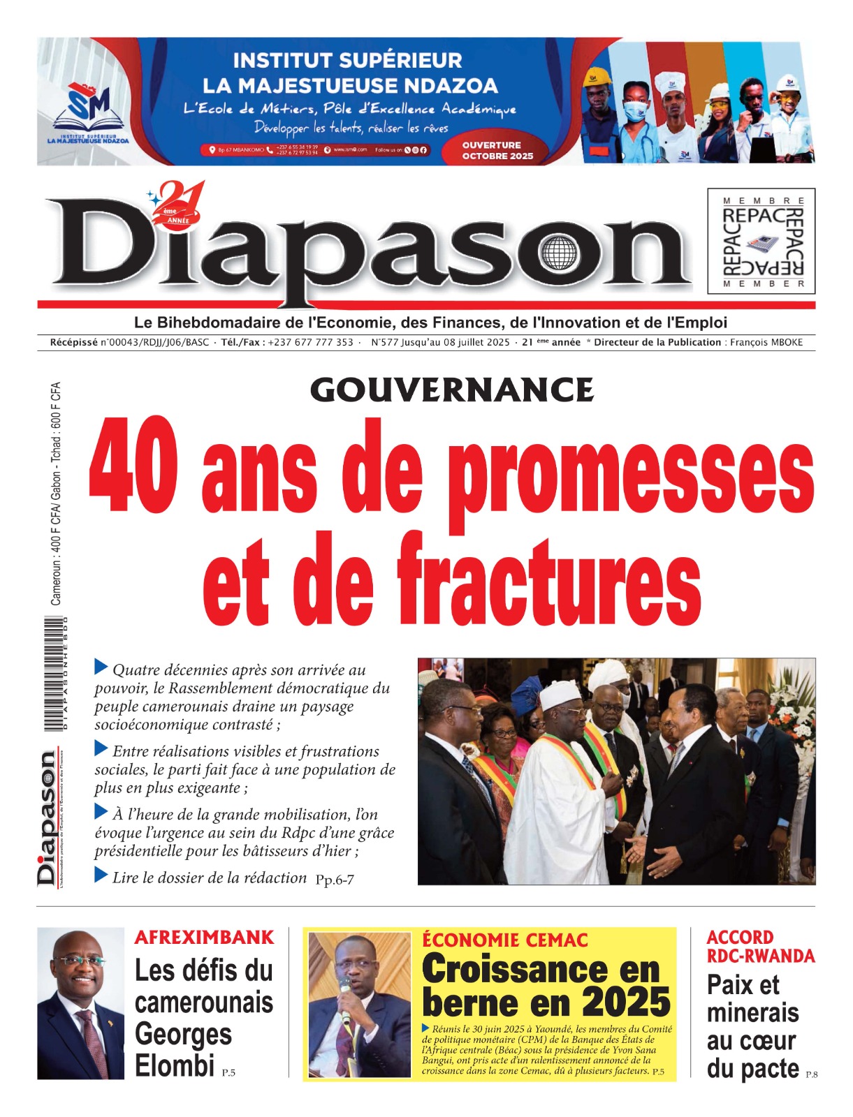 Une du journal DIAPASON N°577