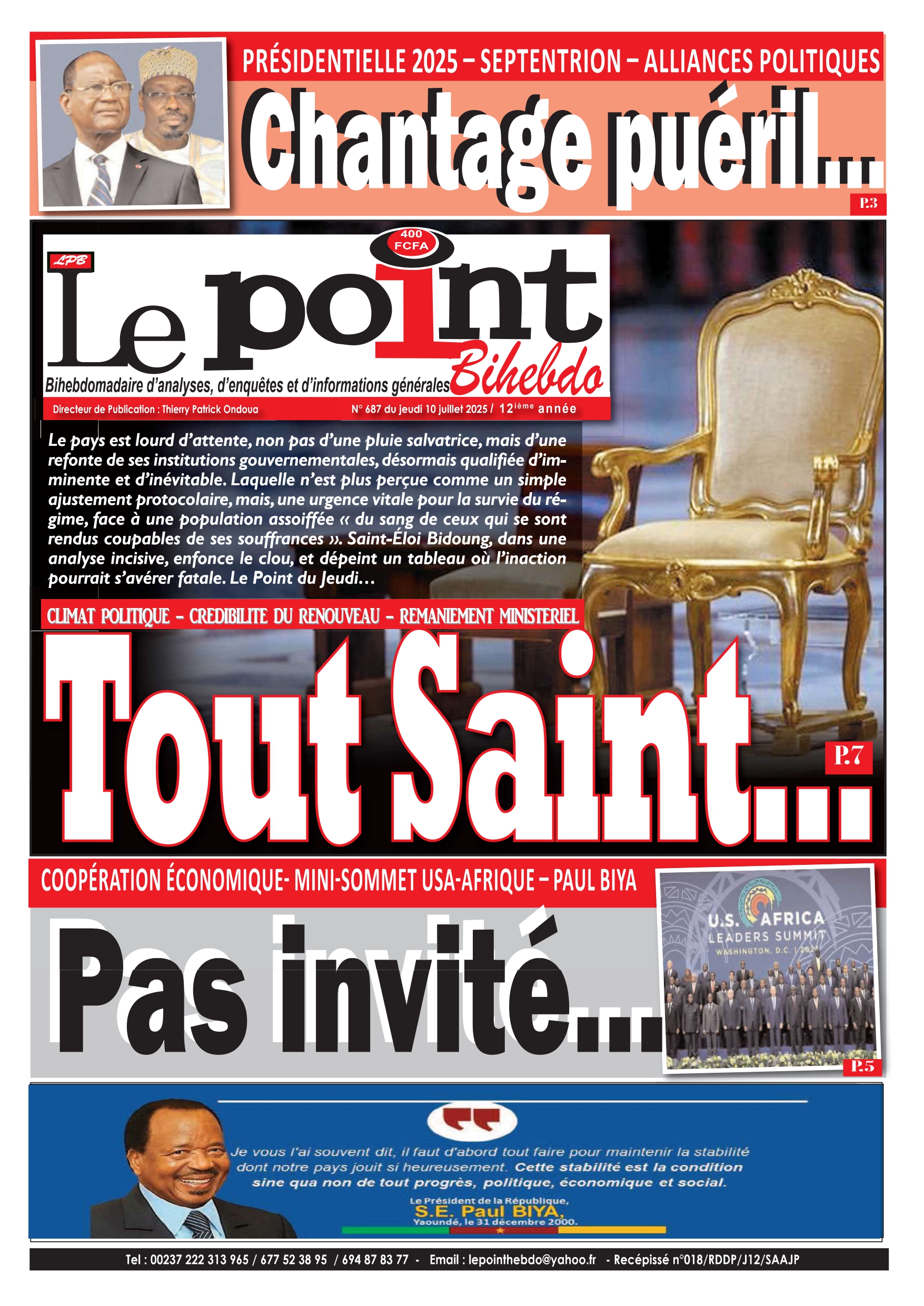 LE POINT HEBDO N°687