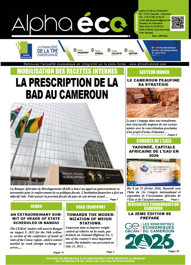 Une du journal ALPHA ECO N°195