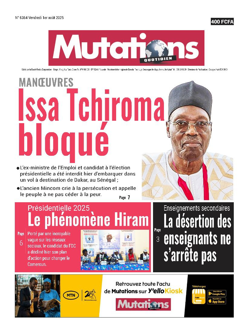 Une du journal MUTATIONS N°6364