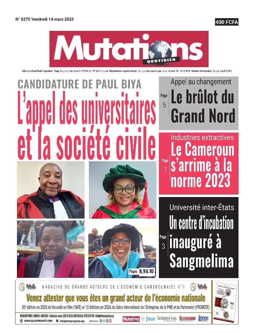 Une du journal MUTATIONS N°6270