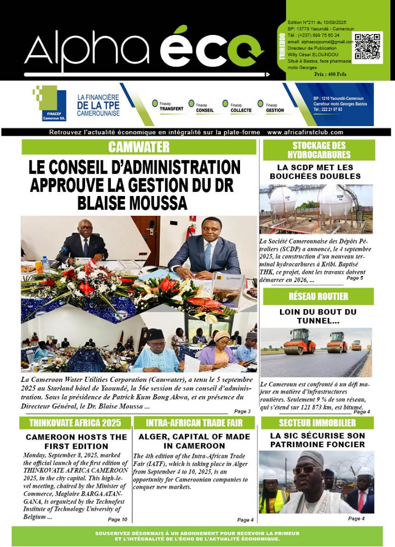 Une du journal ALPHA ECO N°211