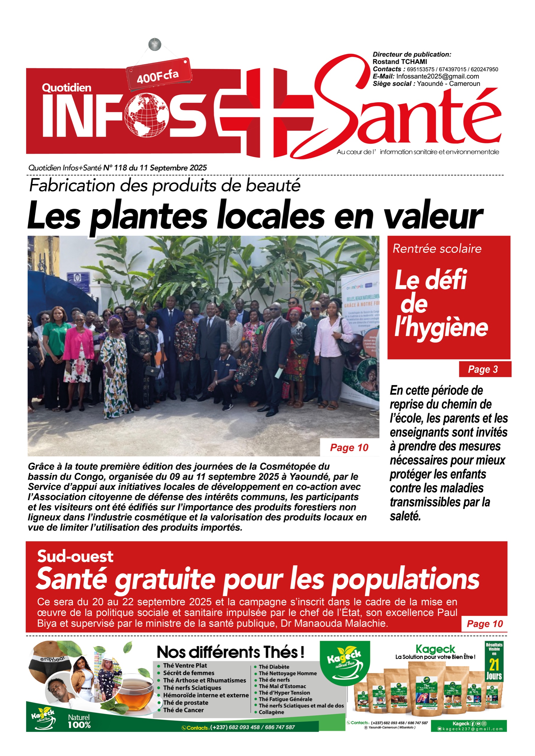 Une du journal INFOS+ SANTÉ N°118