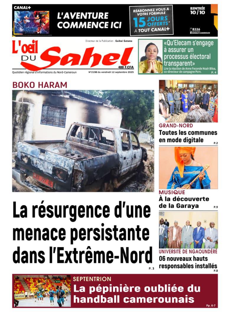 Une du journal L'OEIL DU SAHEL N°2198