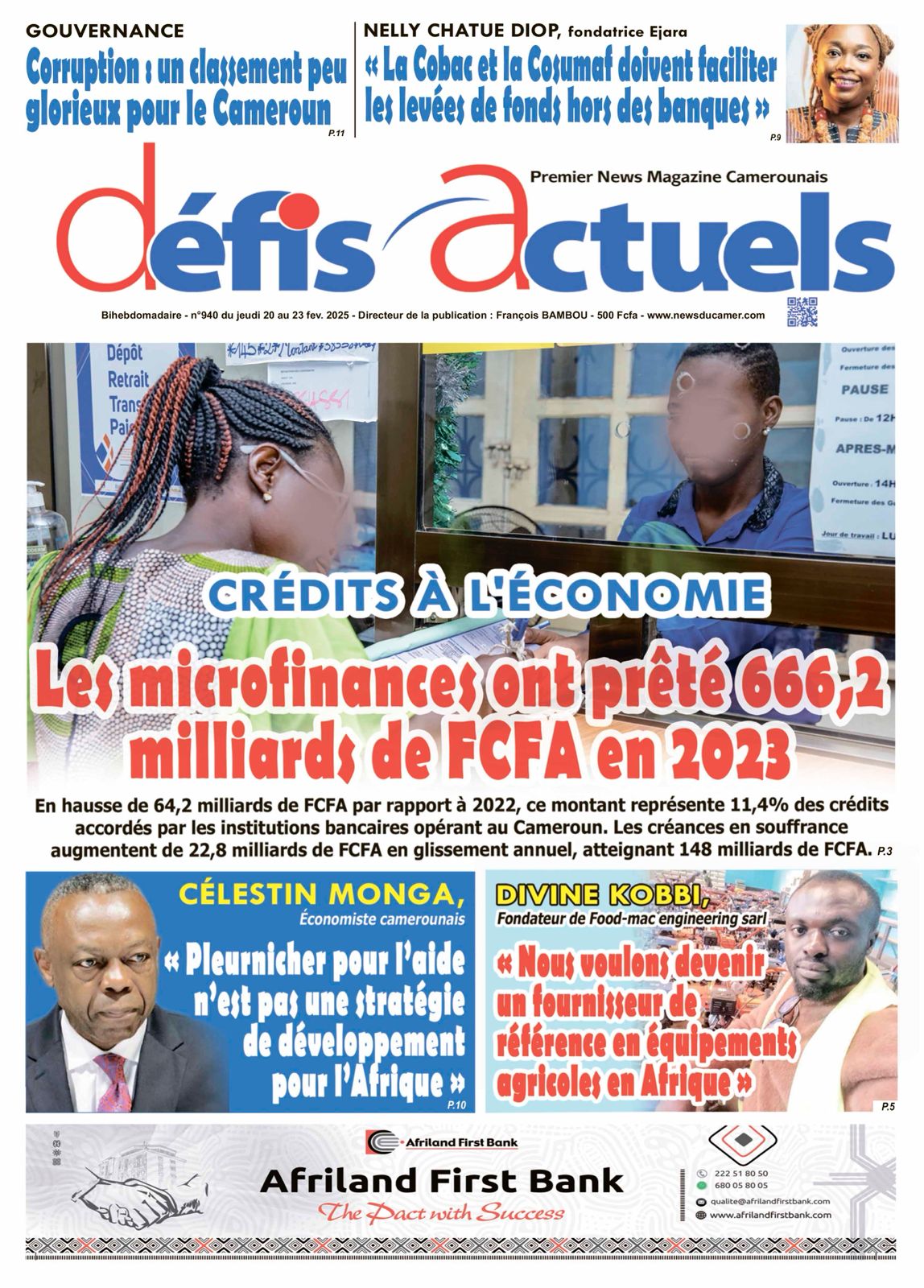 Une du journal DEFIS ACTUELS N°940