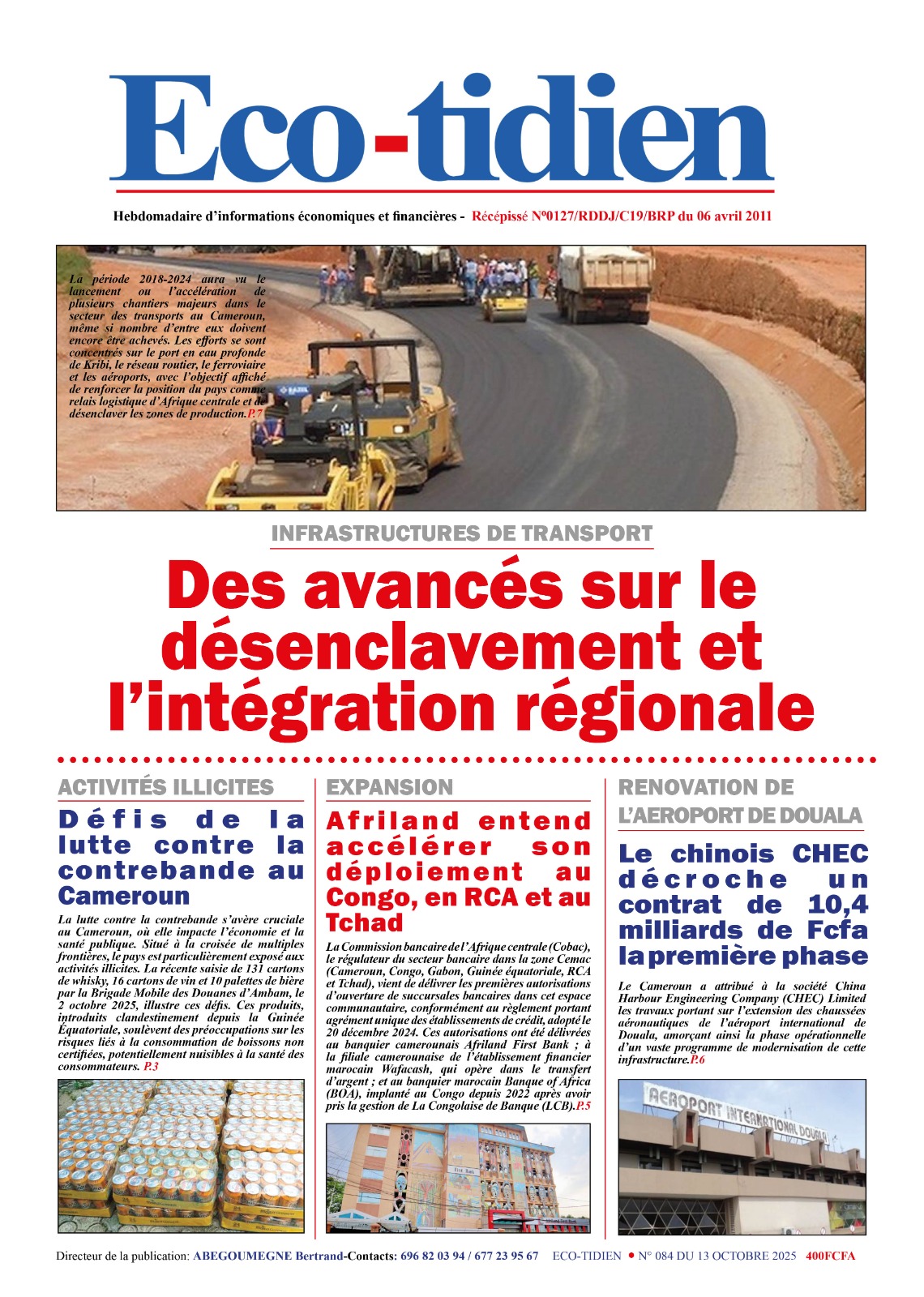 Une du journal ECO-TIDIEN N°084