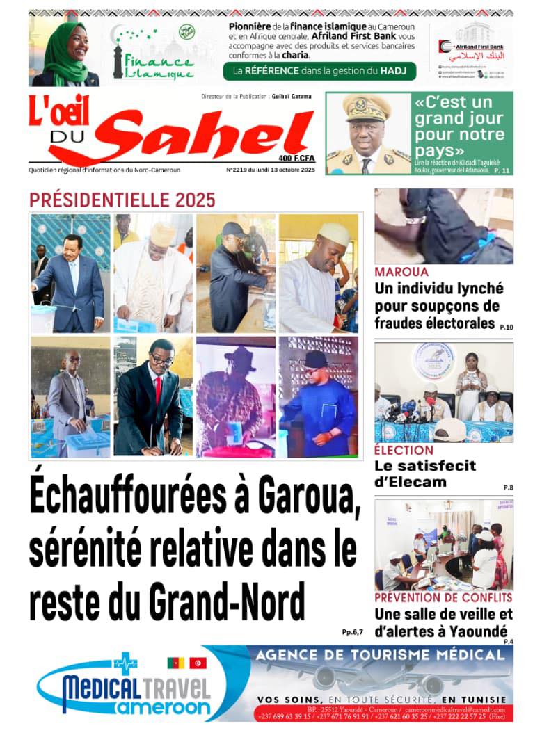 Une du journal L'OEIL DU SAHEL N°2219