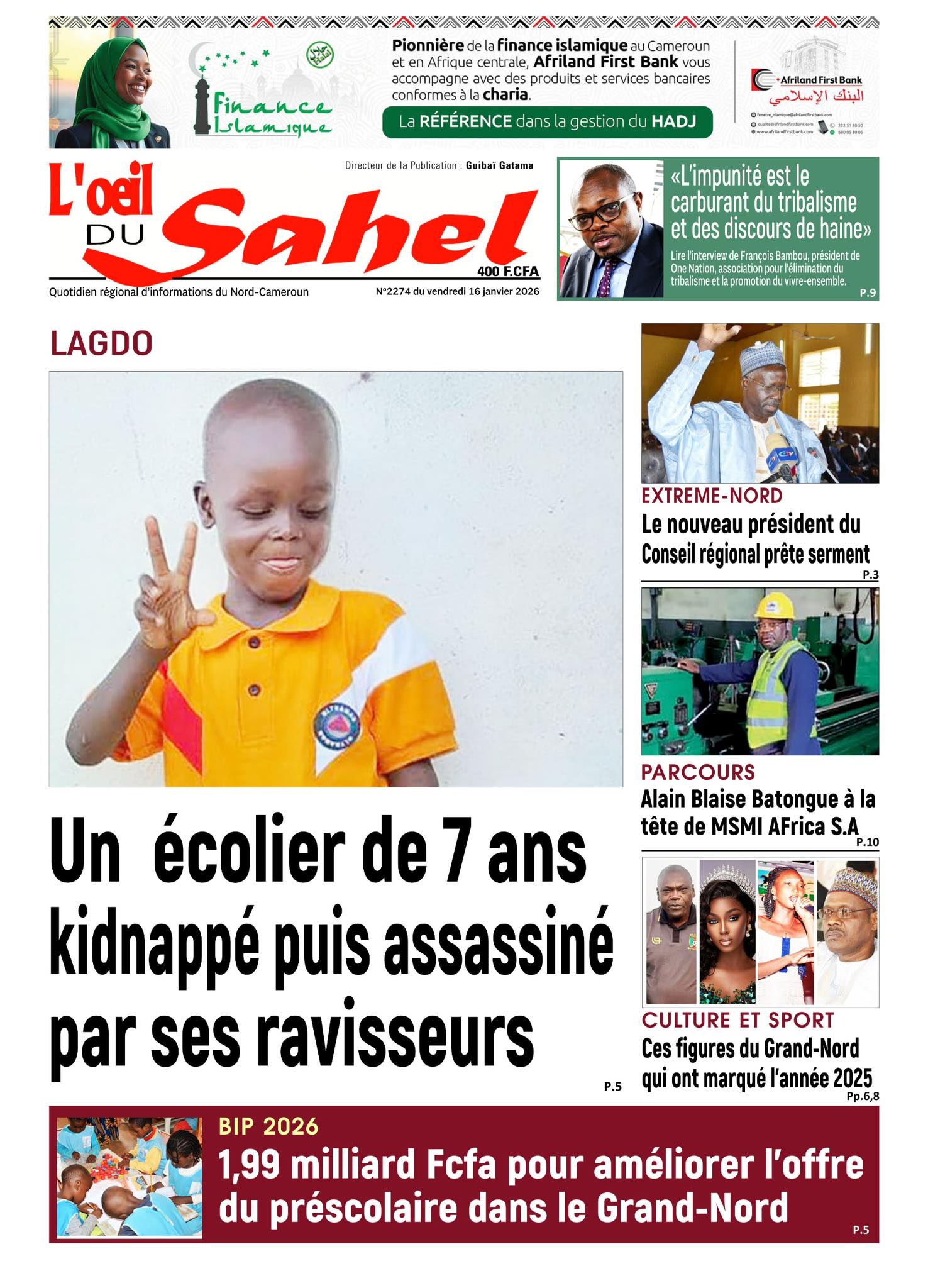 L’ŒIL DU SAHEL N°2264
