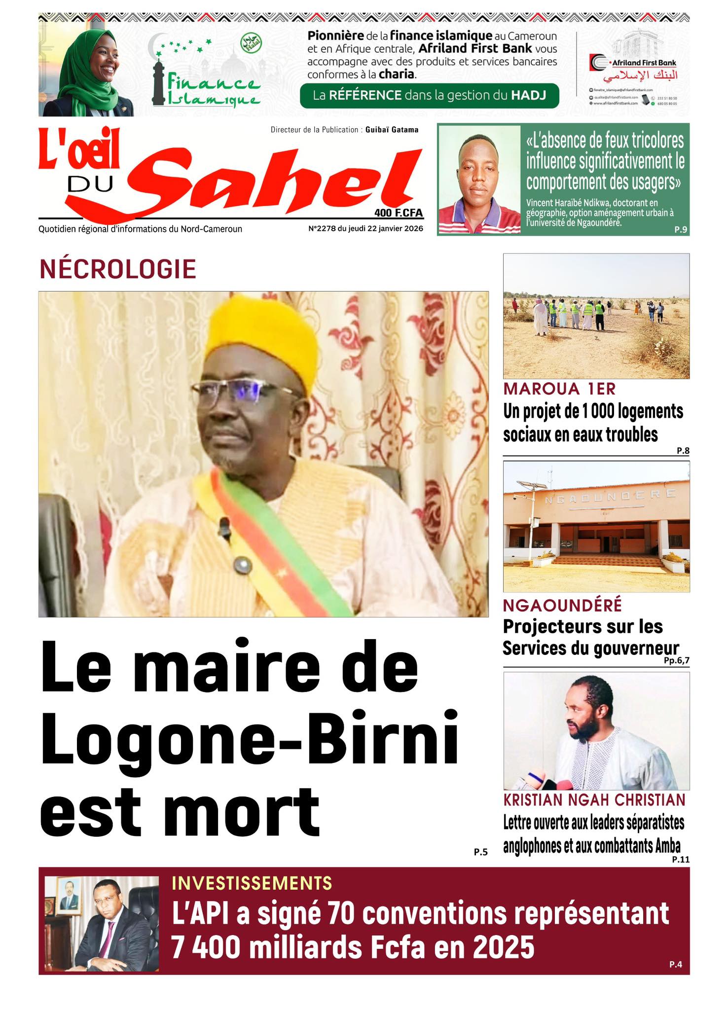 L’ŒIL DU SAHEL N°2278