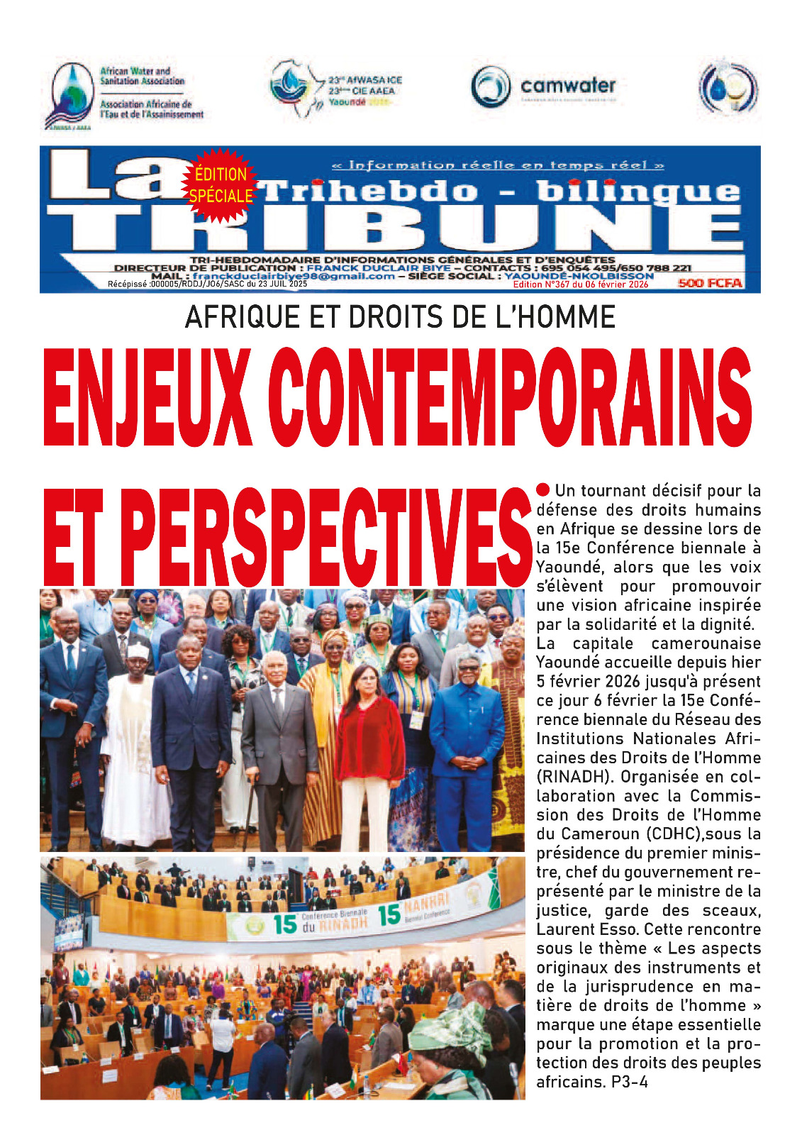 LA TRIBUNE N°367 Edition Spéciale