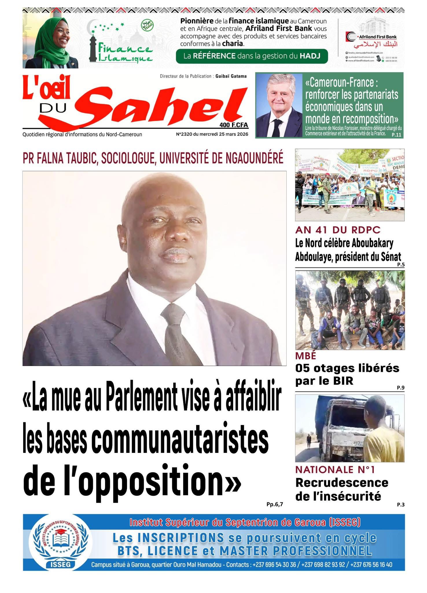 L’ŒIL DU SAHEL N°2320