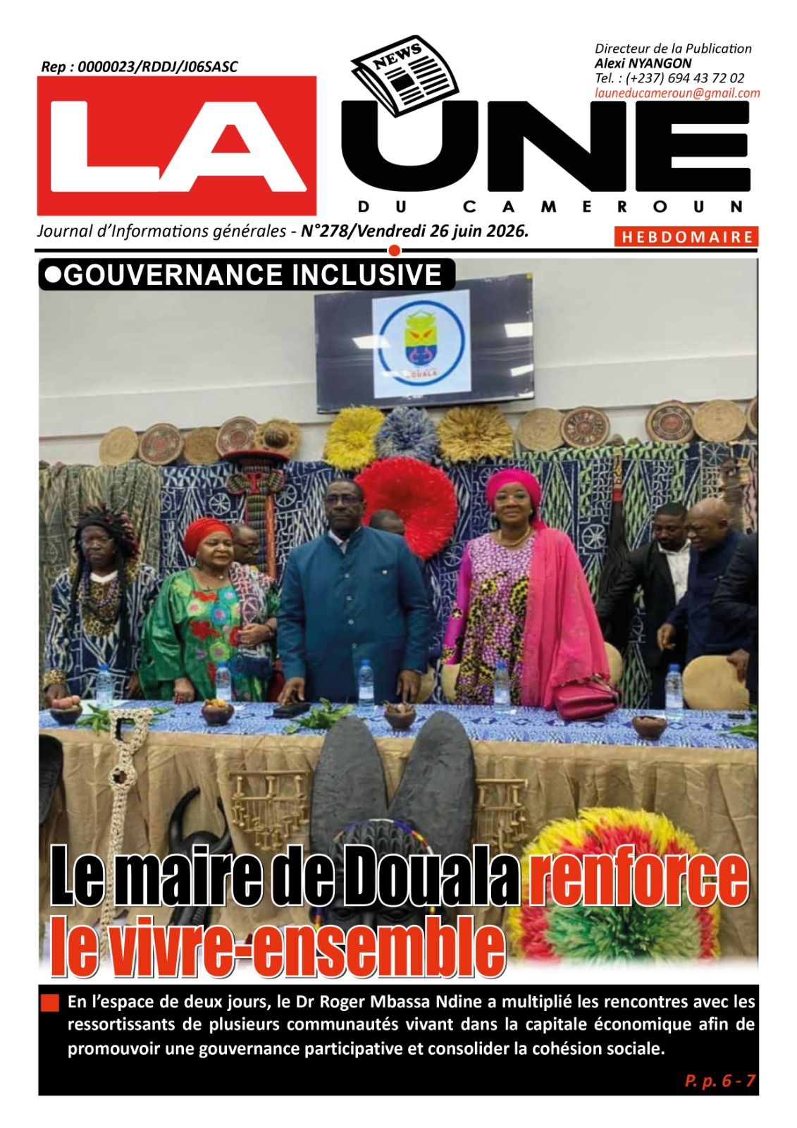 Le maire de Douala renforce le vivre ensemble