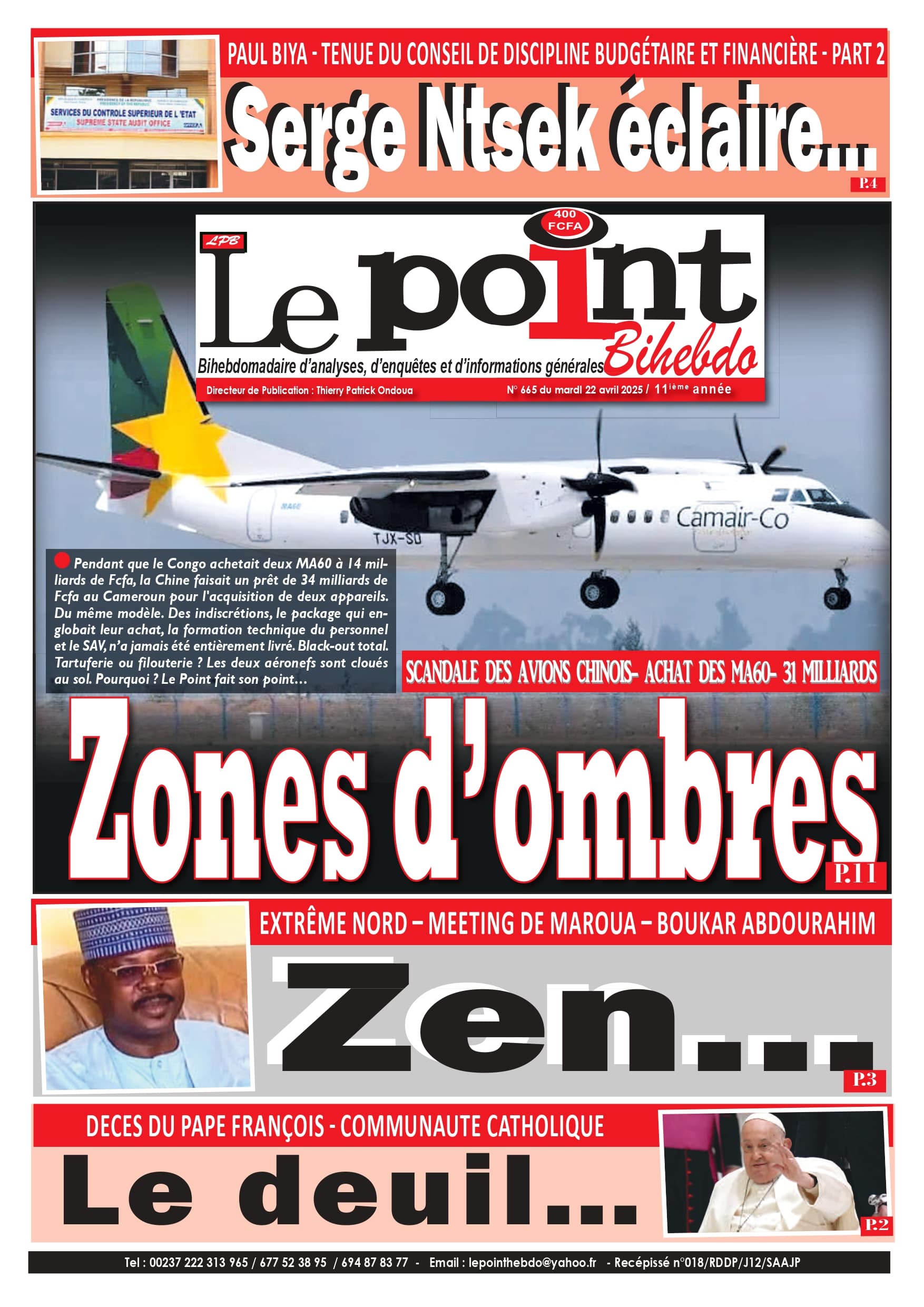 Une du journal LE POINT HEBDO N°665