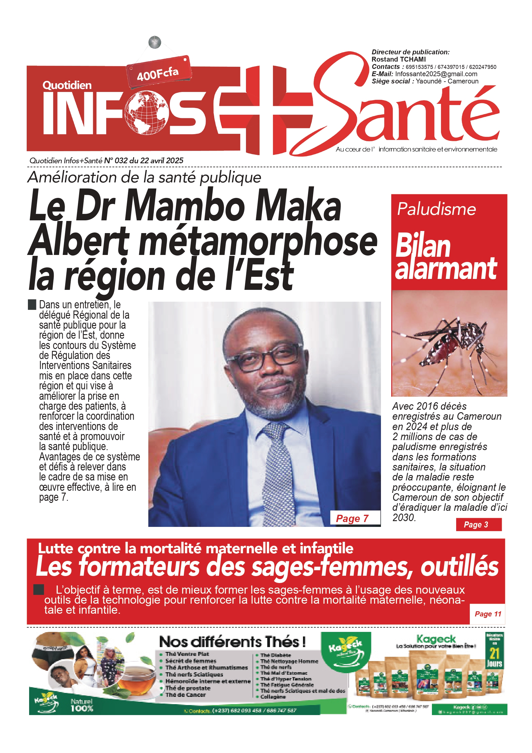 Une du journal INFOS+ SANTÉ N°032