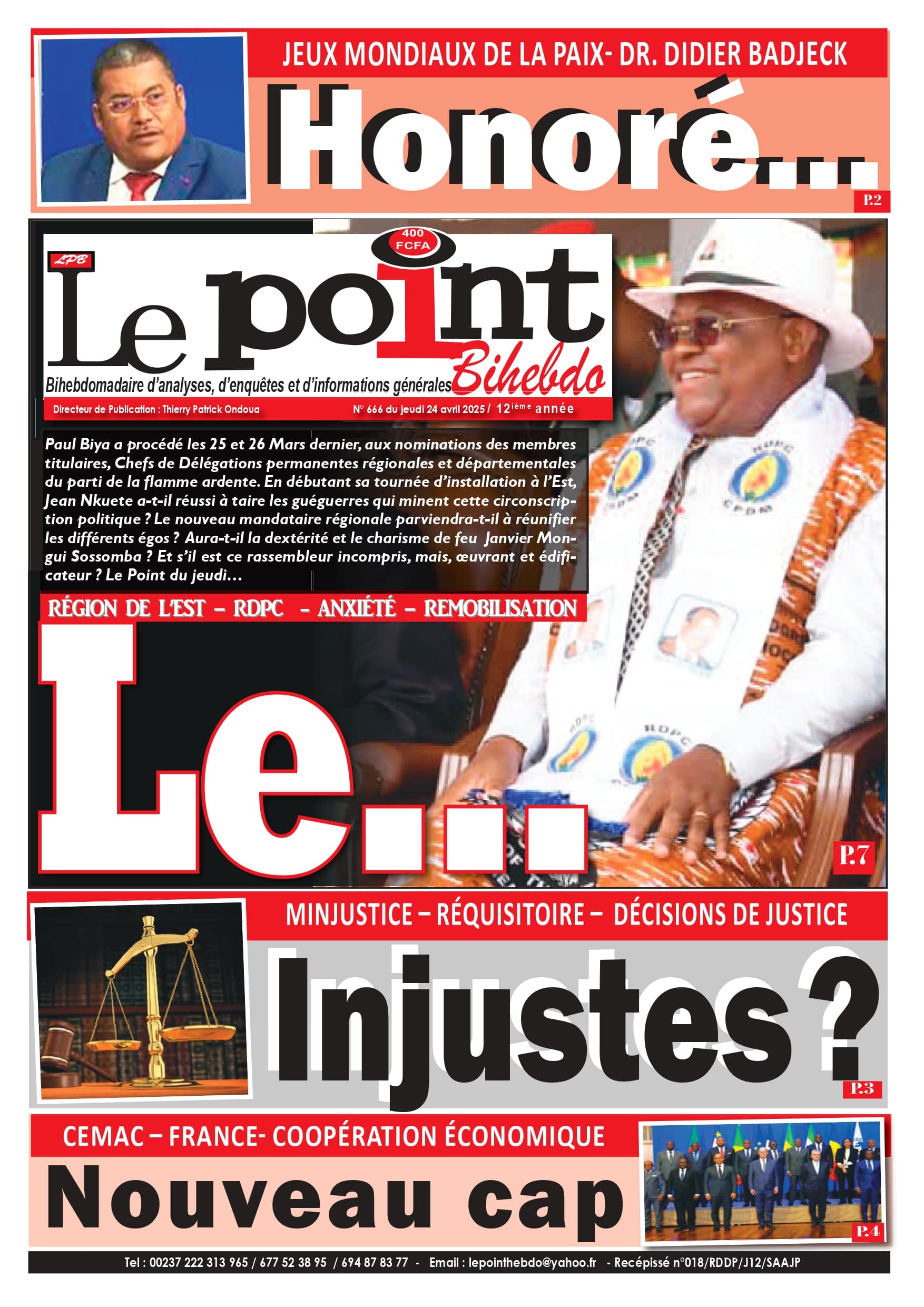 Une du journal LE POINT HEBDO N°666